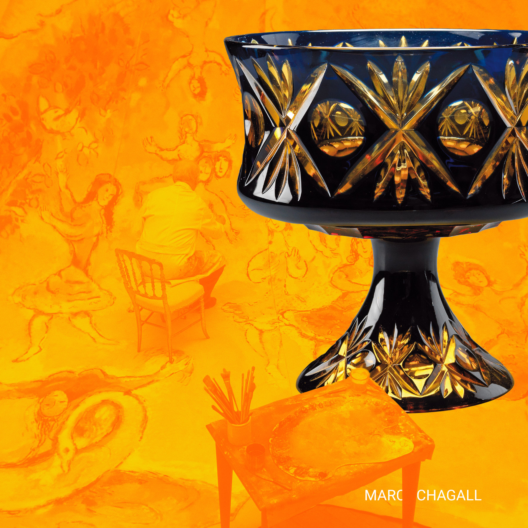 100amber blue crystal cup nuovacev
